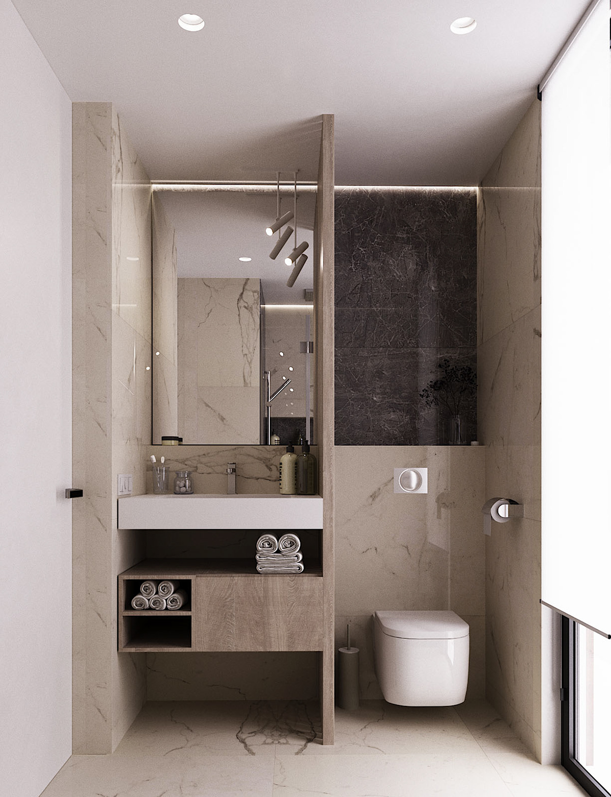 Interior design Minimalism visualization guesthouse BONALDOSOFA livingroom kitchen bedroom bathroom
