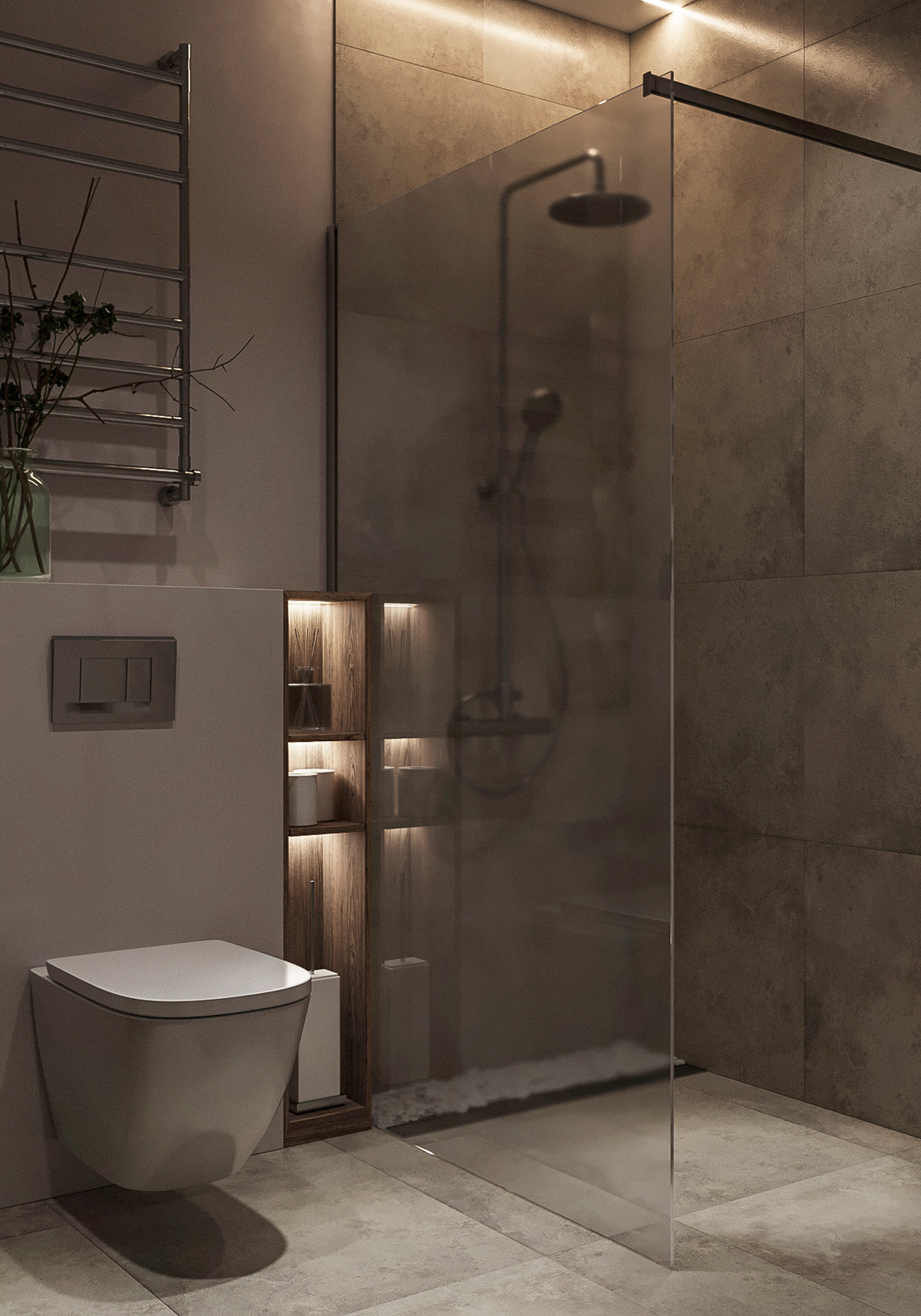 3dviz 3двизуализация concretedesign coronarenderer interiorbathroom minimalisticdesign naturalbathroom дизайнванной светлаяванная