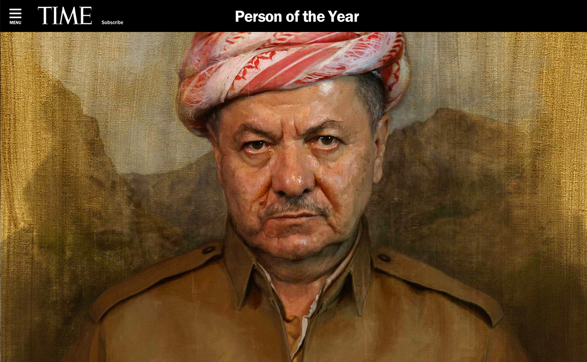 Massoud Barzani time editorial portrait kurdish politician