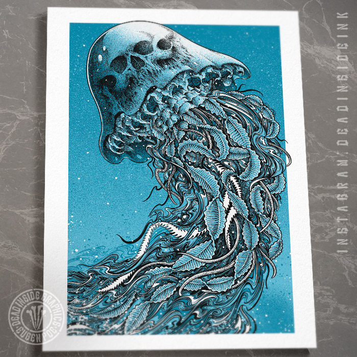 animals blue darkart jellyfish nautical Ocean sailing seacreatures skull underwater