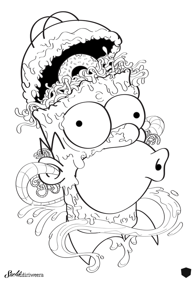 Simpson Homer simpsons psychadelic zombie Threadless