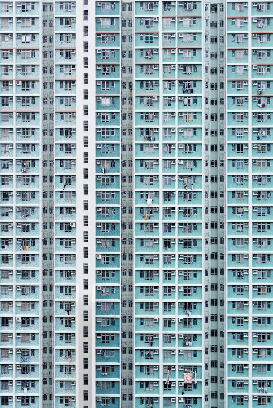 hongkong kowloon density concrete buildings human