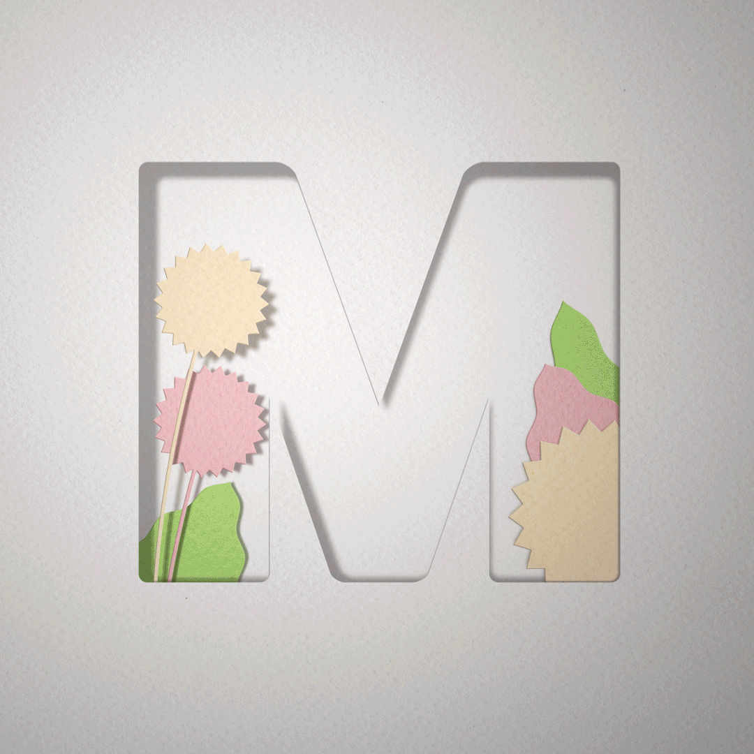 36daysoftype04 36daysoftype 36days floral Nature wild paper animation  type typography  