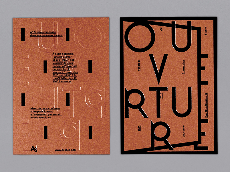 type a3studio press typo press letter grid coper   eidelberg helvetica a3 studio print Opening Invitation flyer