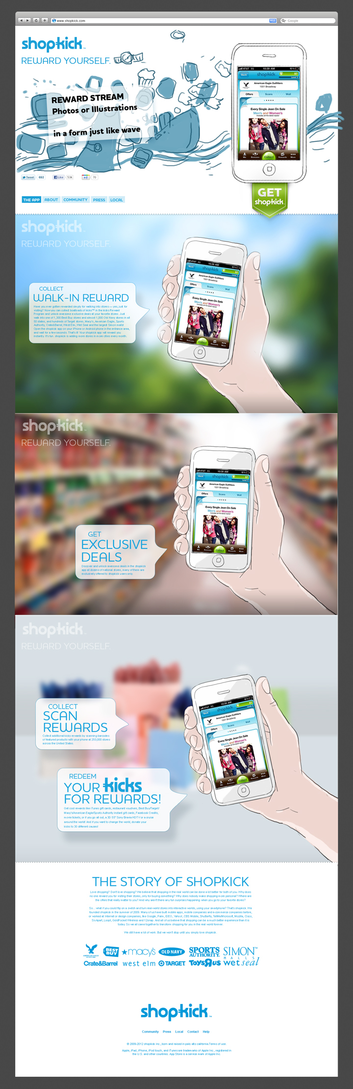 shopkick Web design