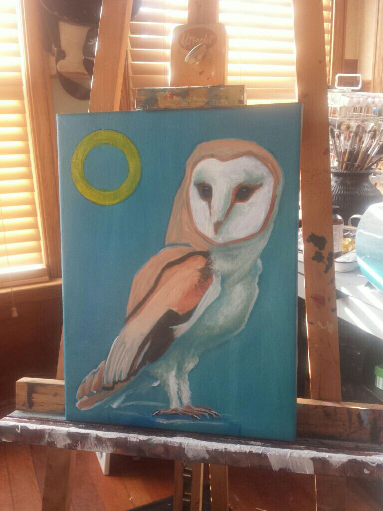 owl barn school blue
