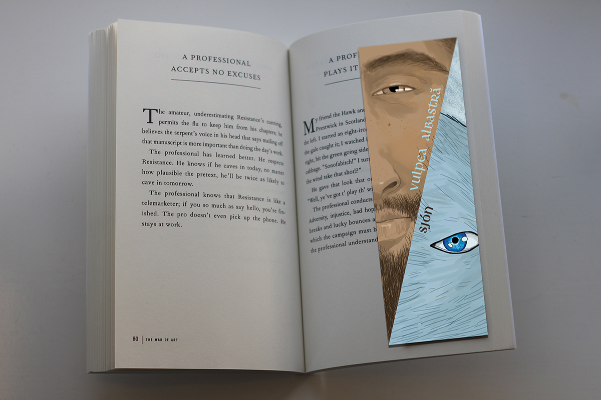 bookmark design Blue Fox rui zink sjon anibaleitor book