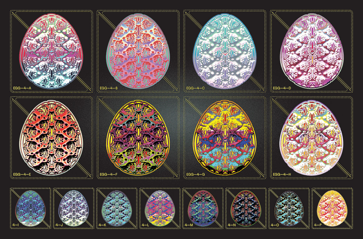 Easter gradient Holiday spring texture iridescent vintage egg holographic psychedelic