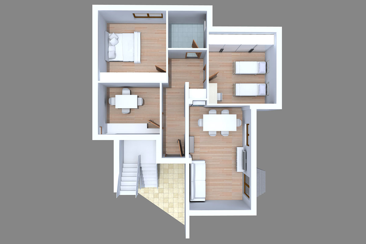 Render apartment house Project real estate Immobiliare Piante 3D