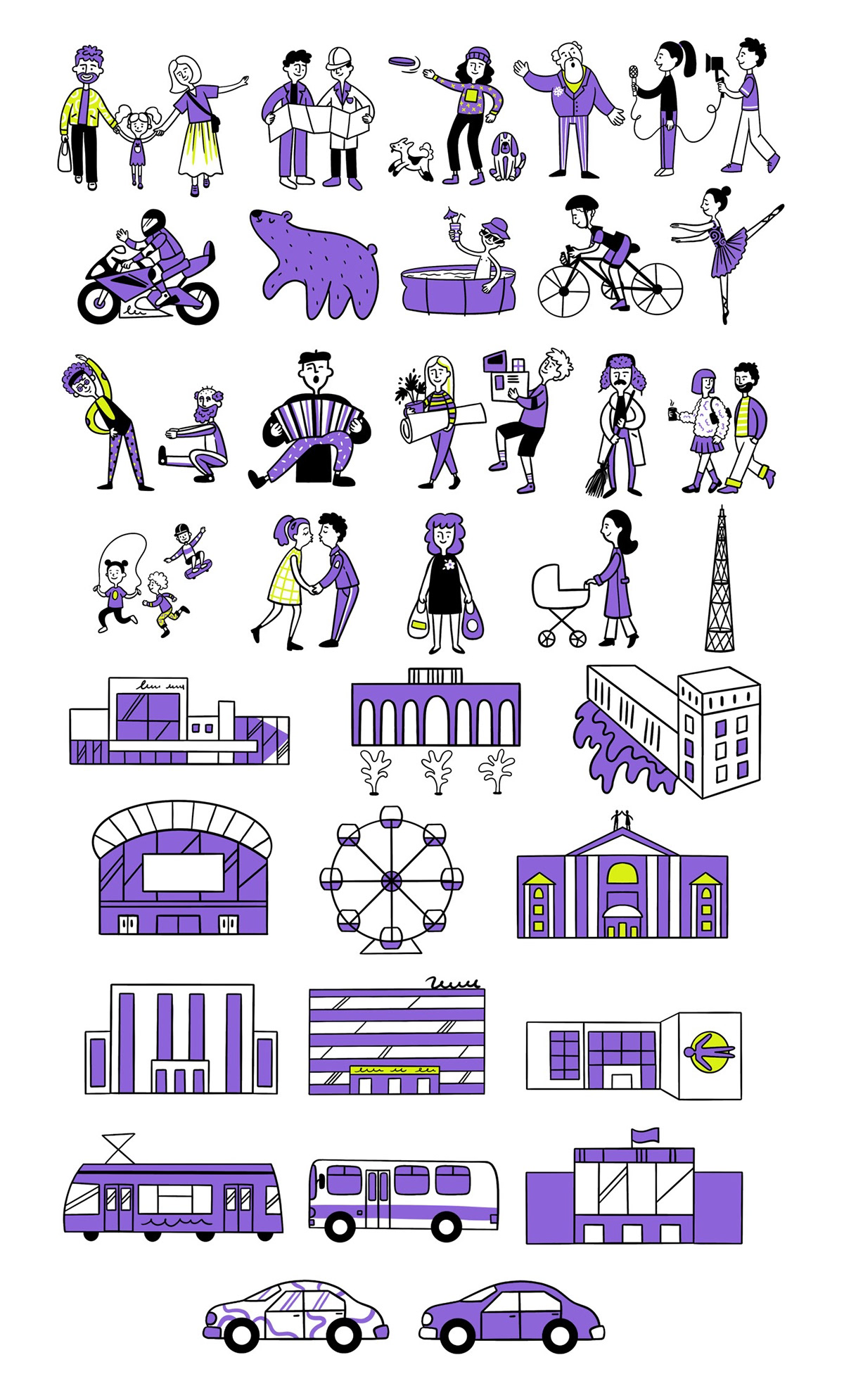 doodle Character design  doodles cityscape City branding tourism people illustration cartoon doodle art