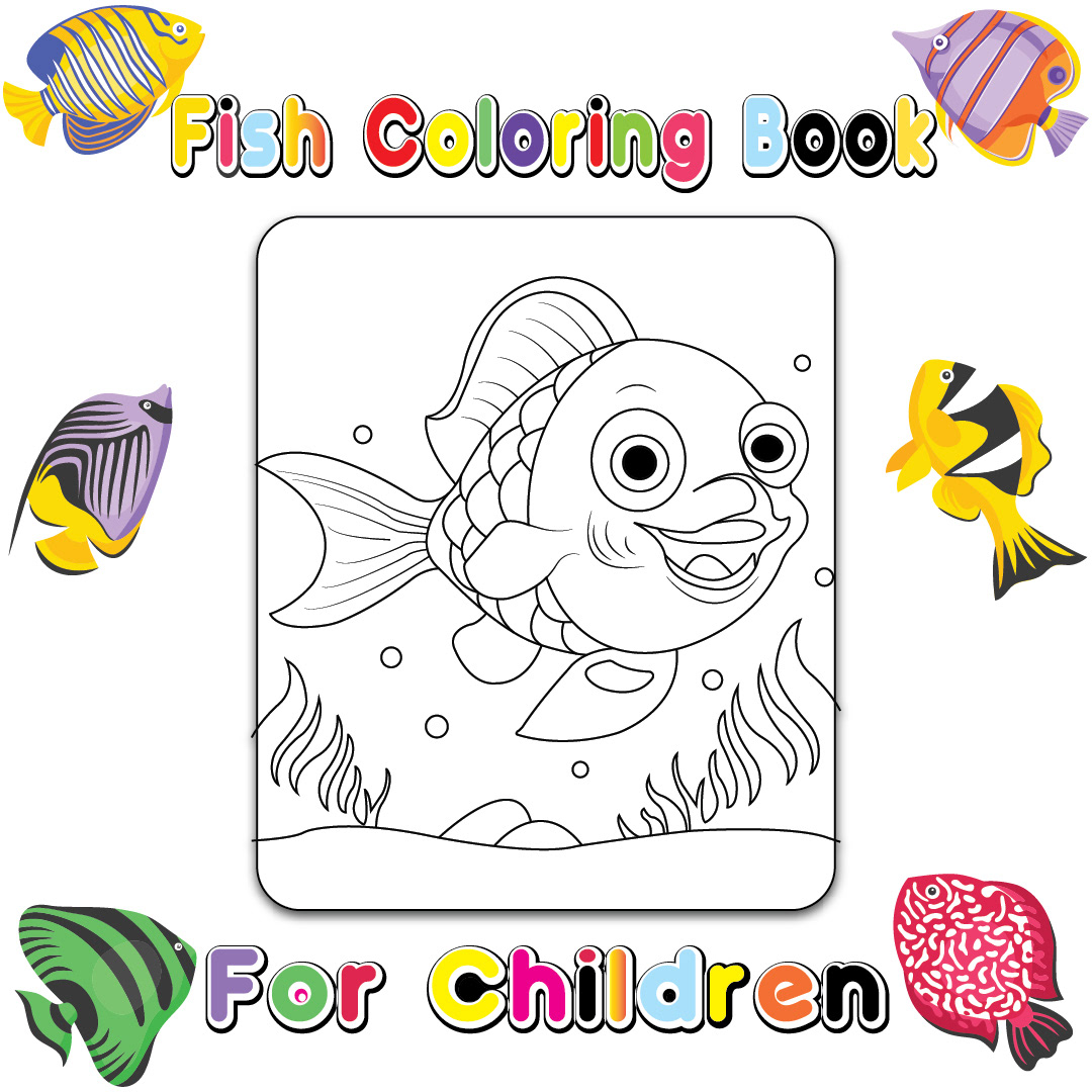 coloringbook Drawing  Character design  coloringforadults fish coloring book fish coloring page Fish Line Art fish outline art fish vectore art