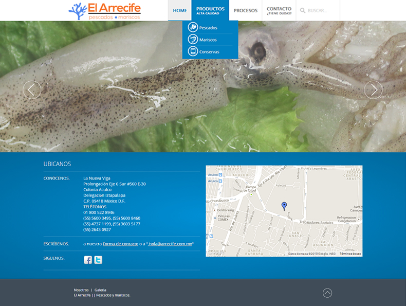 pescados mariscos power point presentación pagina web Diseño web