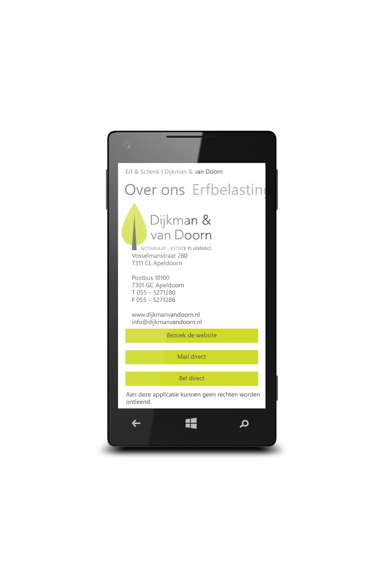 UI windows phone  app tax calculator
