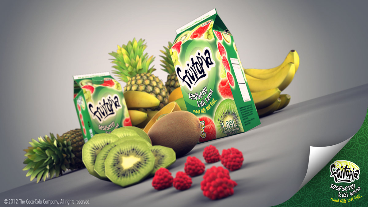 fruitopia kiwi raspberry Juice Pack beverage juice