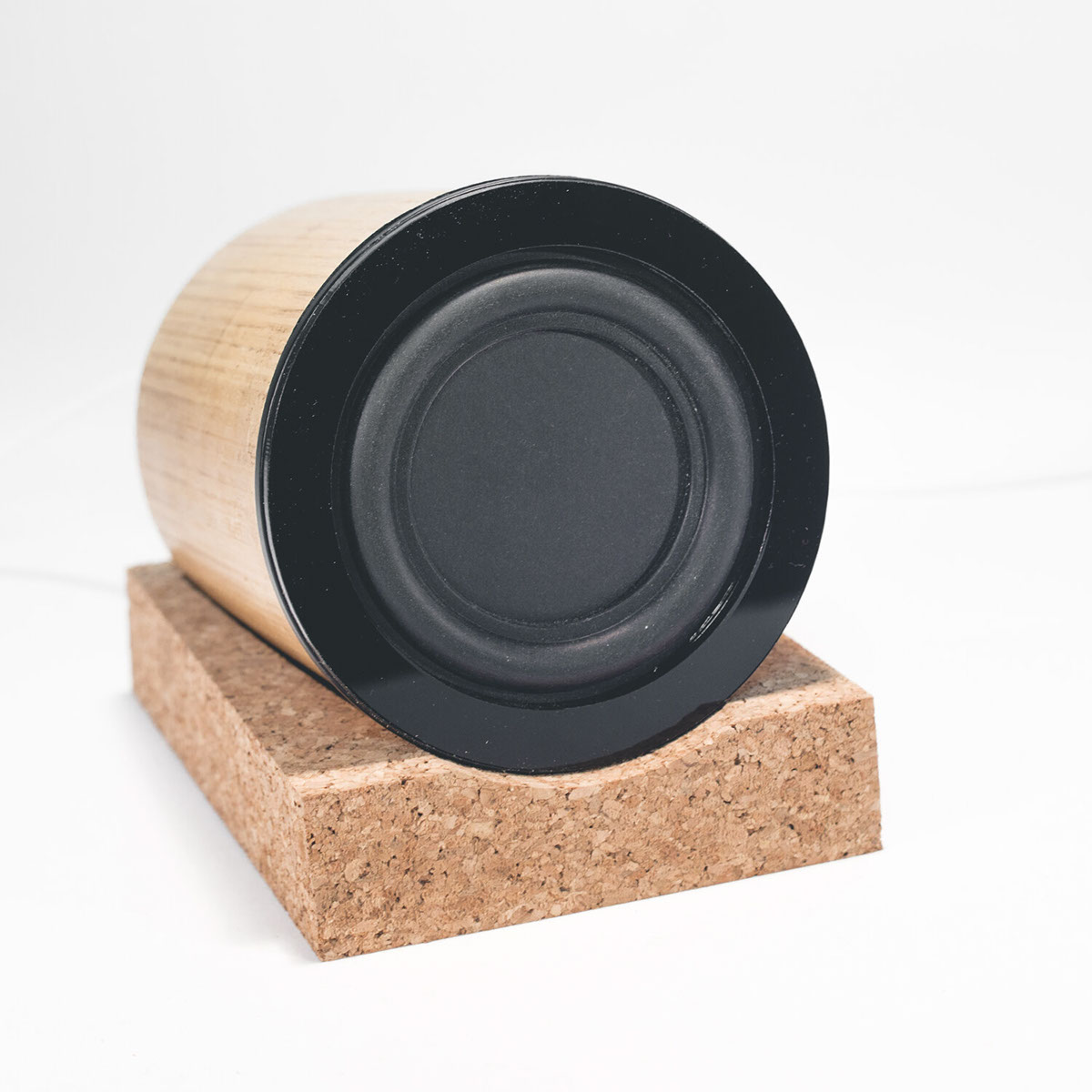 bamboo cork industrial product design manufacturing prototype concept 3D blender Fusion360 model speakers Audio sound