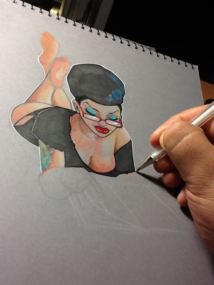 pencil sketchbook commission suicide girl wip sketch markers rene cordova