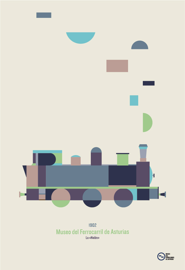 poster mupi affiche cartel railway train color museum