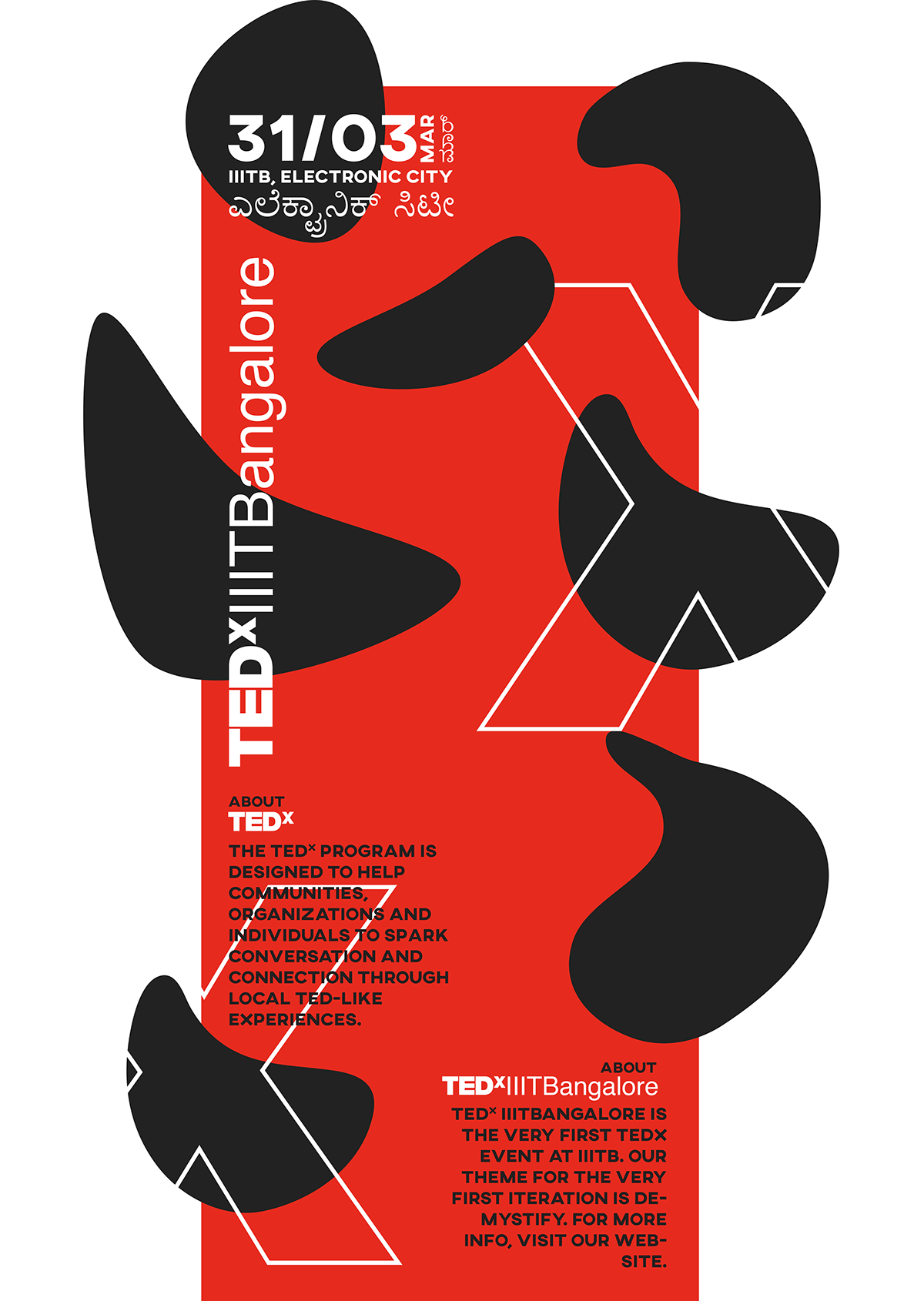 TEDx IIITBangalore red Events tees tshirt ID