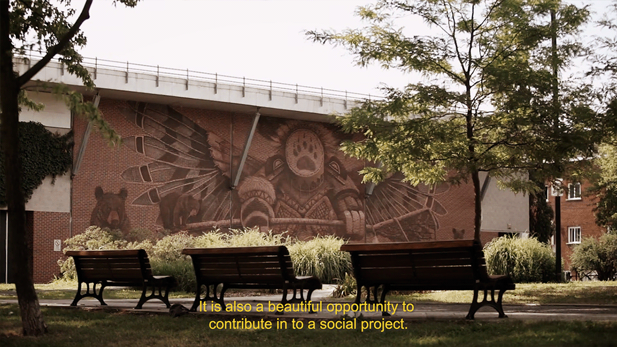 arts Canada culture design indigenous Montreal motiongrpahics Mural storyteling video