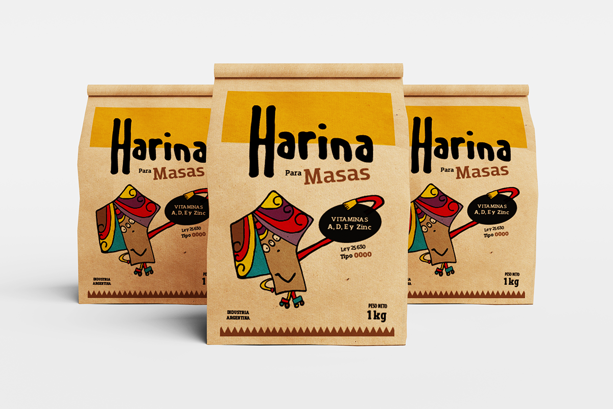 Package Illustrated ilustracion producto envase diseño gráfico producto comida alimentación supermercado dibujo harina Pizza