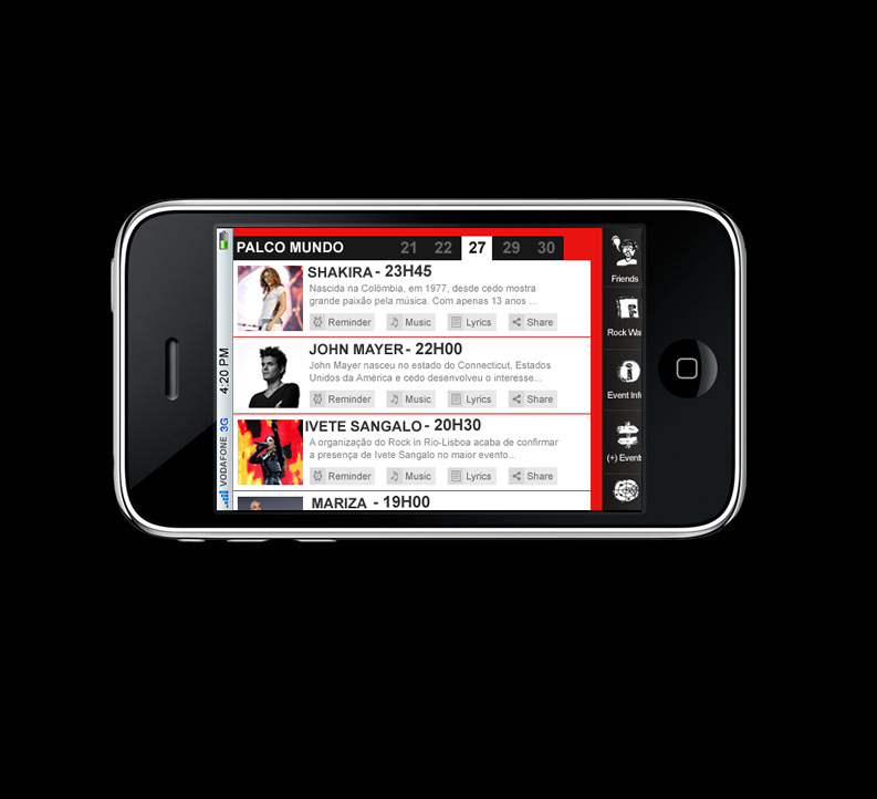iphone android app here Logotype vodafone mobile red AT&T concert live ios