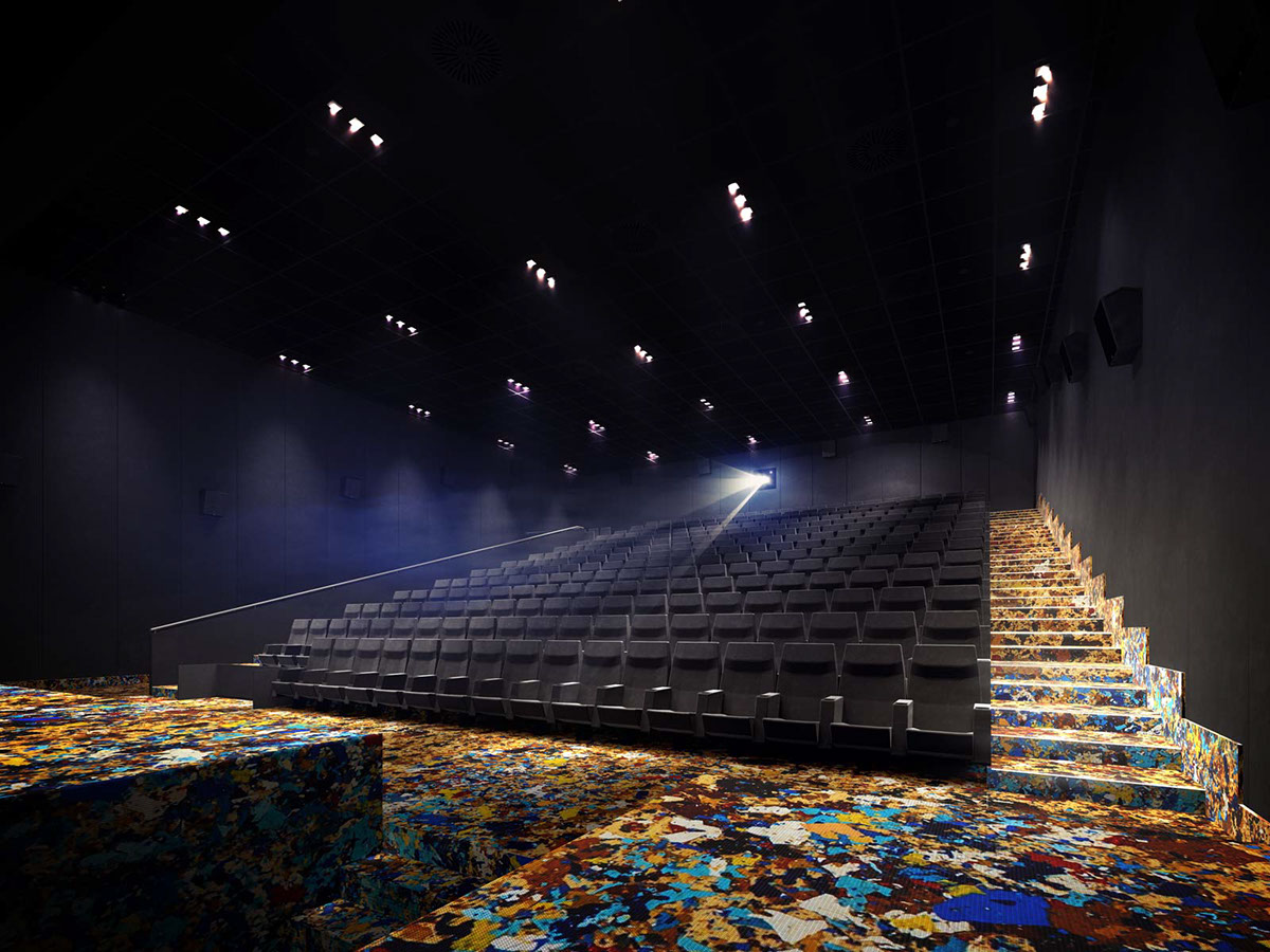 Cinema vray 3D Render rendering State of Art candiani cineplex simulation