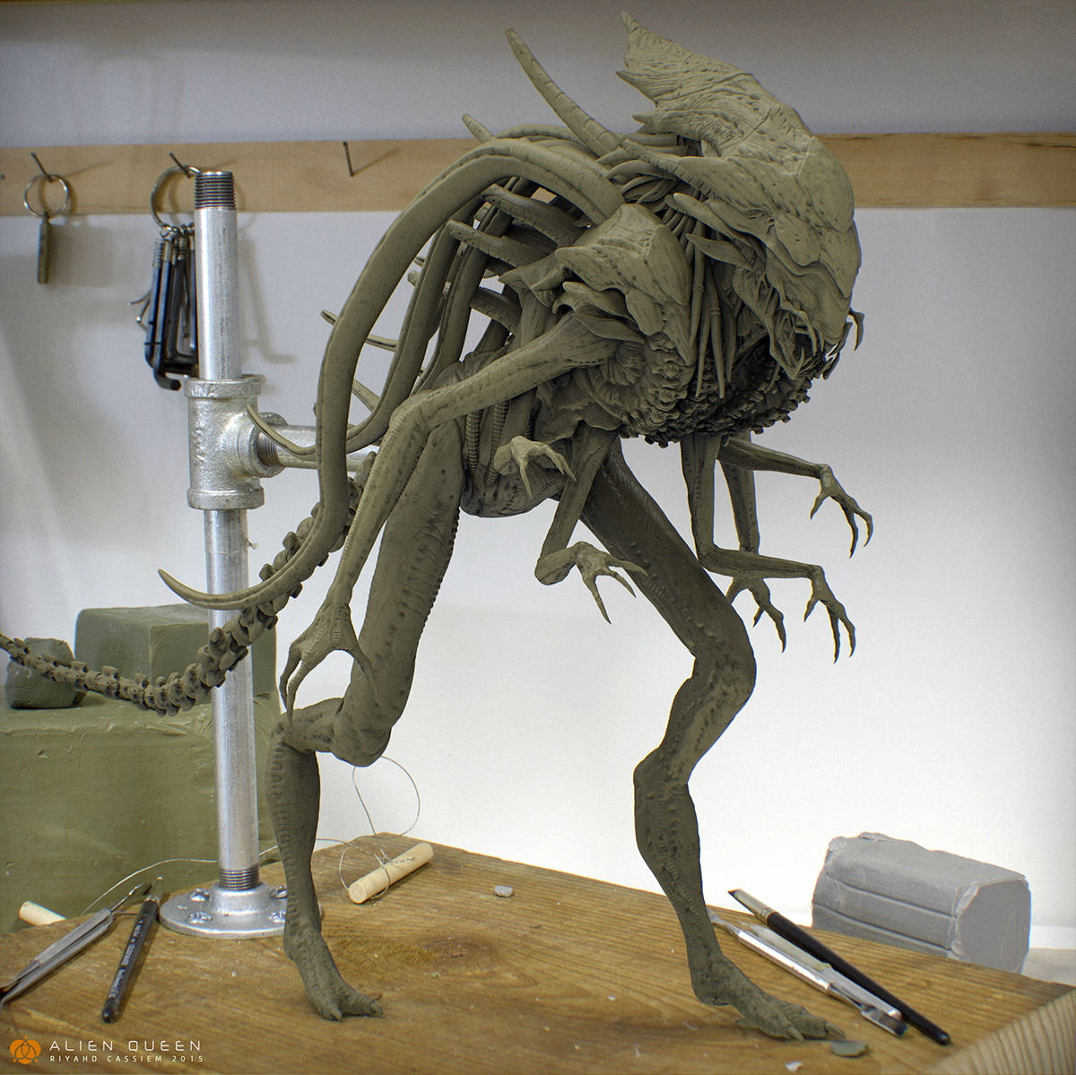 alien creature concept design Scifi Zbrush model sculpture