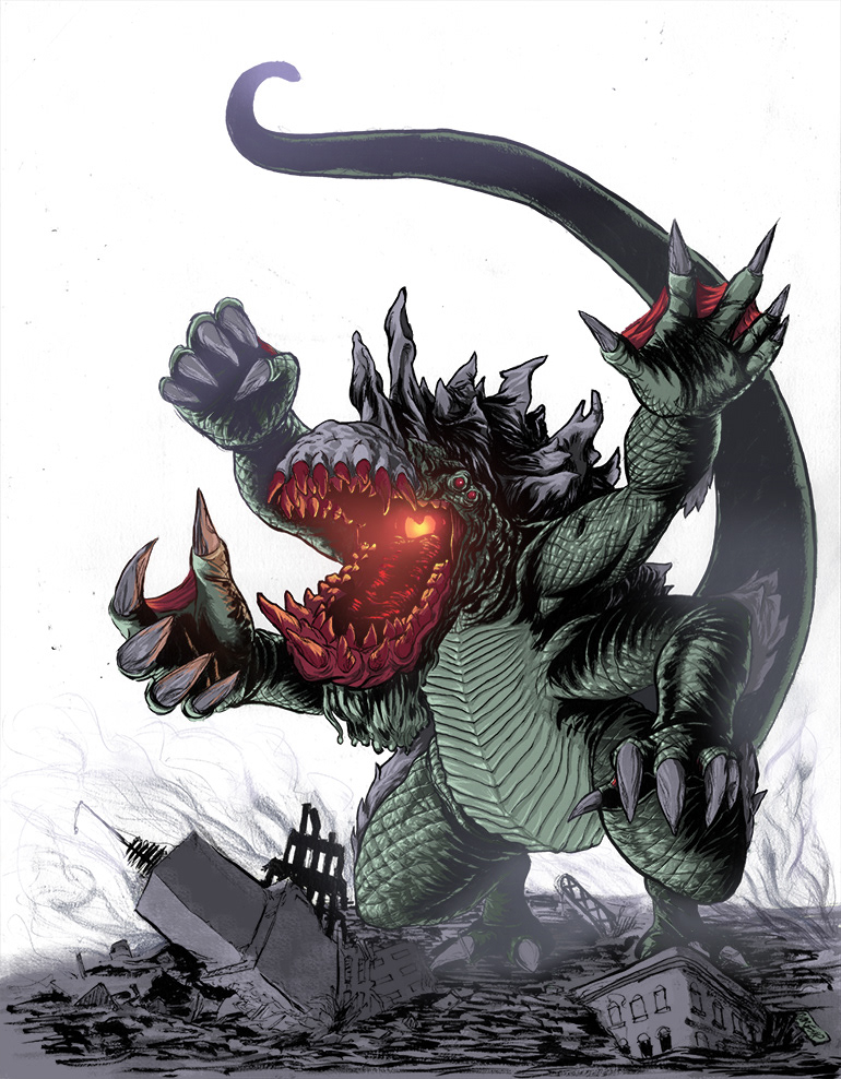 kaiju monsters Giants fantasy Scifi destruction cityscape
