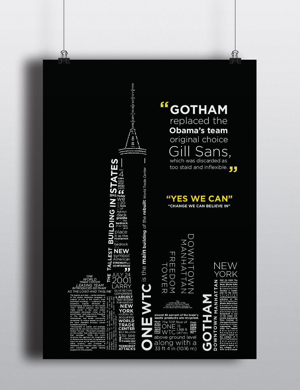 gotham font poster Typeface Building Font building typography NewYork Building New York wtc One WTC
