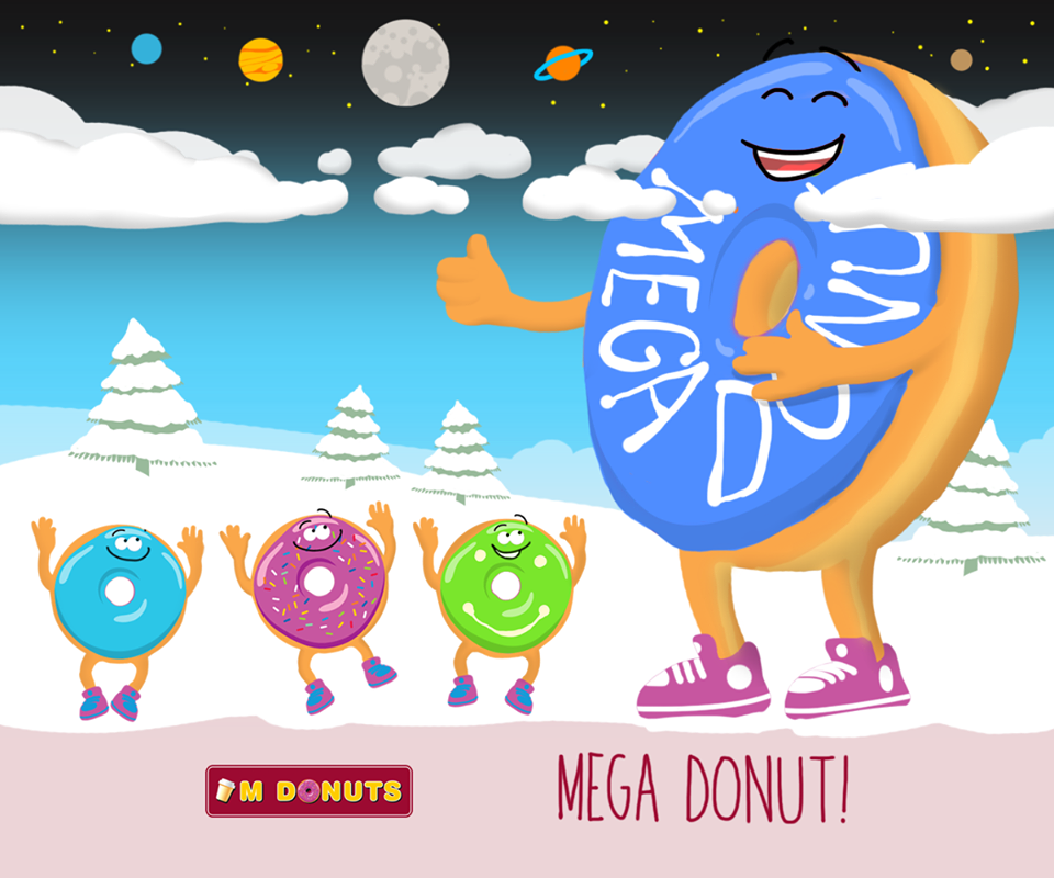 donut Donuts Food  monkey facebook fb poster advertisement mega donut lithuania digital
