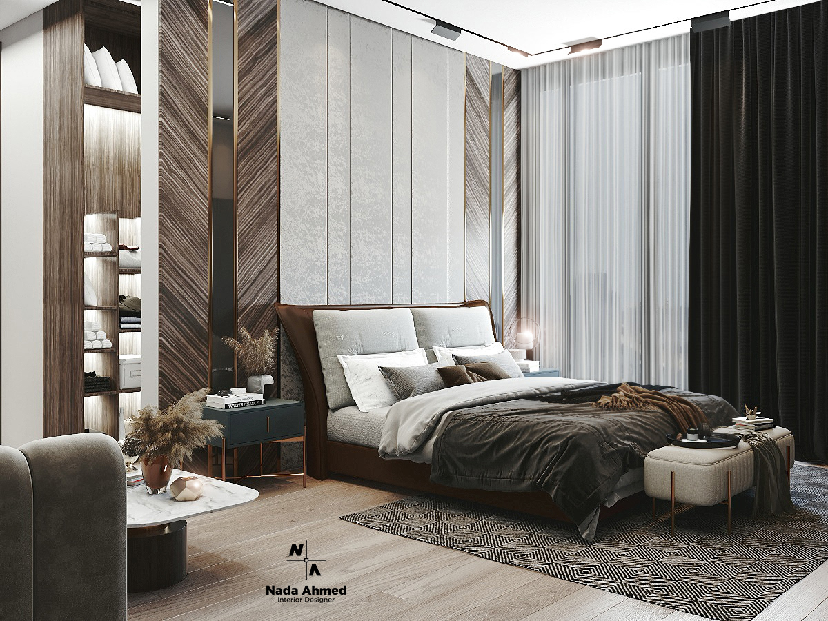 3dsmax bed bedroom design dressing Interior luxury modern room table