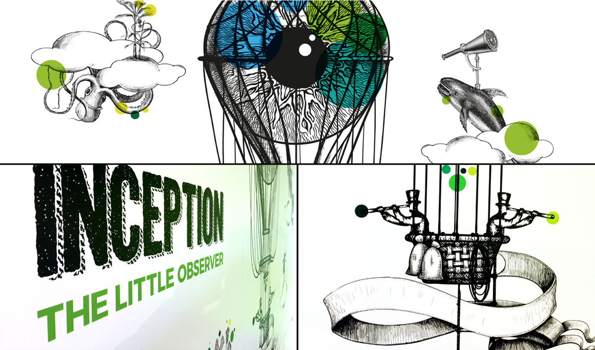 concept illustrations visuals Branding design University classes lounges Students graphic design visuals walls vinyl