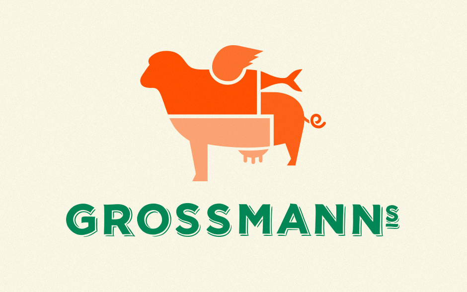 Grossmanns restaurant bar bistro Food  identity menu planet creative Website Hand Painted sign wood