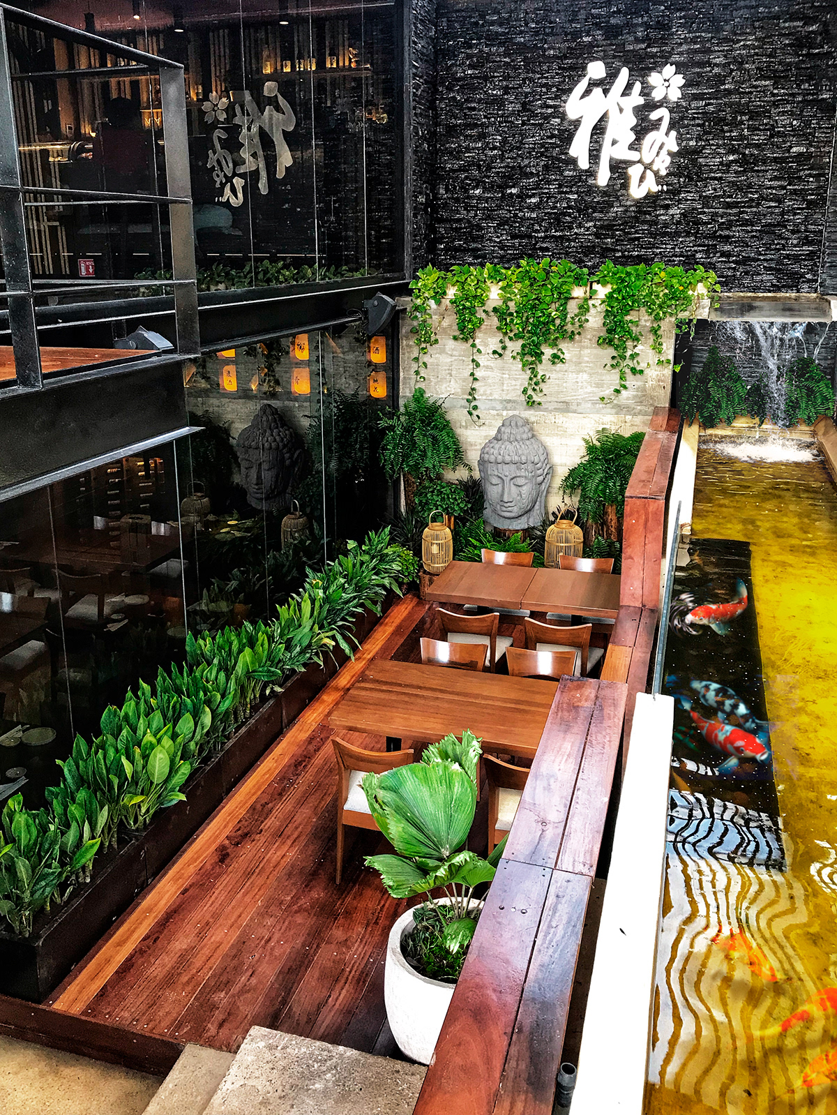 Paisajismo Sushi bar Sake mexico interior design  terrace japanese bar restaurant Diseño de interior