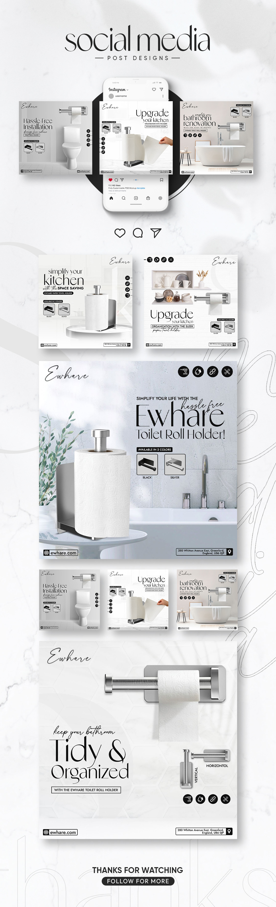 banner design Social media post Socialmedia elegant sanitary elegant font postdesign Instagram Post facebook post