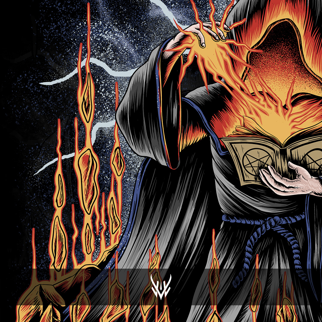 artwork artworkforsale darkart darkartillustration Deathmetal designforsale ILLUSTRATION  merchandise metal wizard