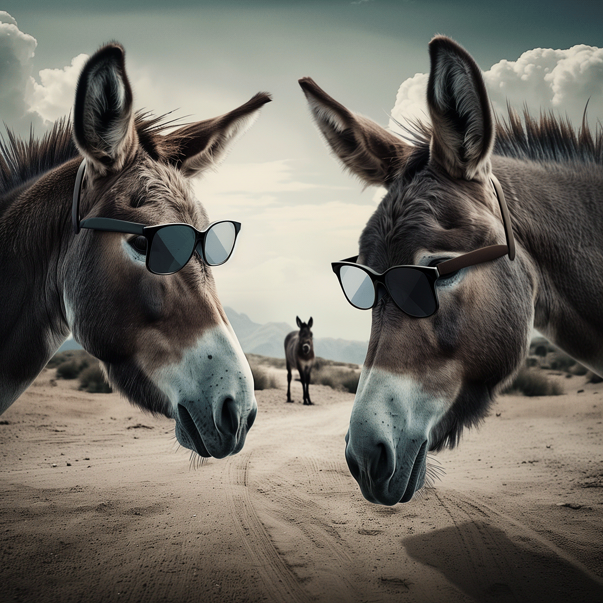 donkeys surreal Hyper-Realistic Digital Art 