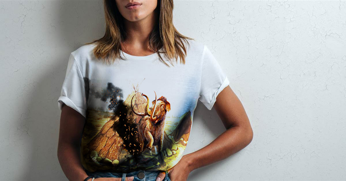 t shirt design inspired by the prehistoric era