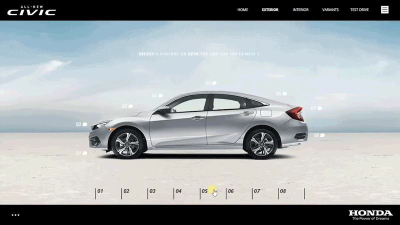car Honda Civic sedan vr mobile desktop