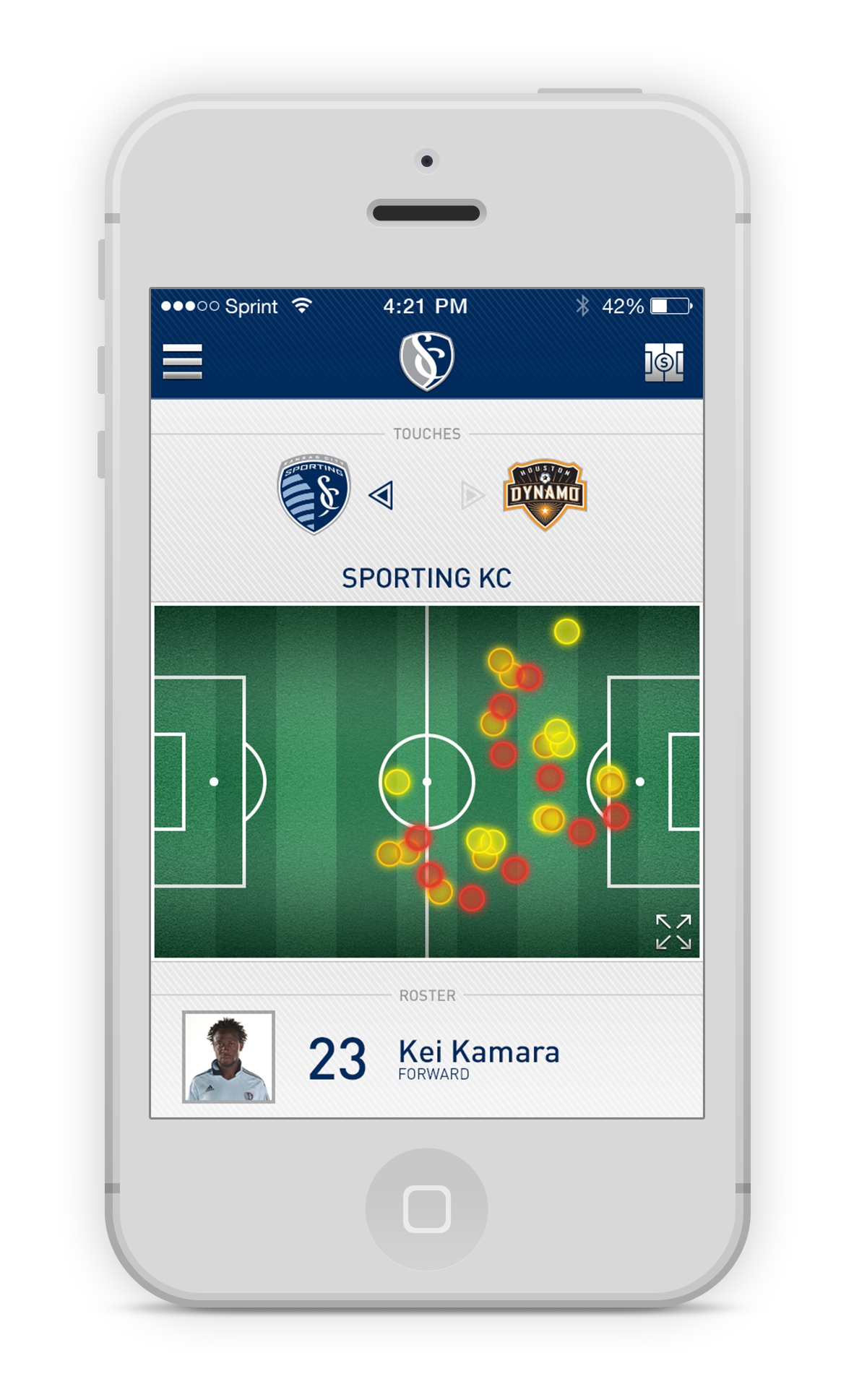 UI ux mobile sports soccer Sporting KC