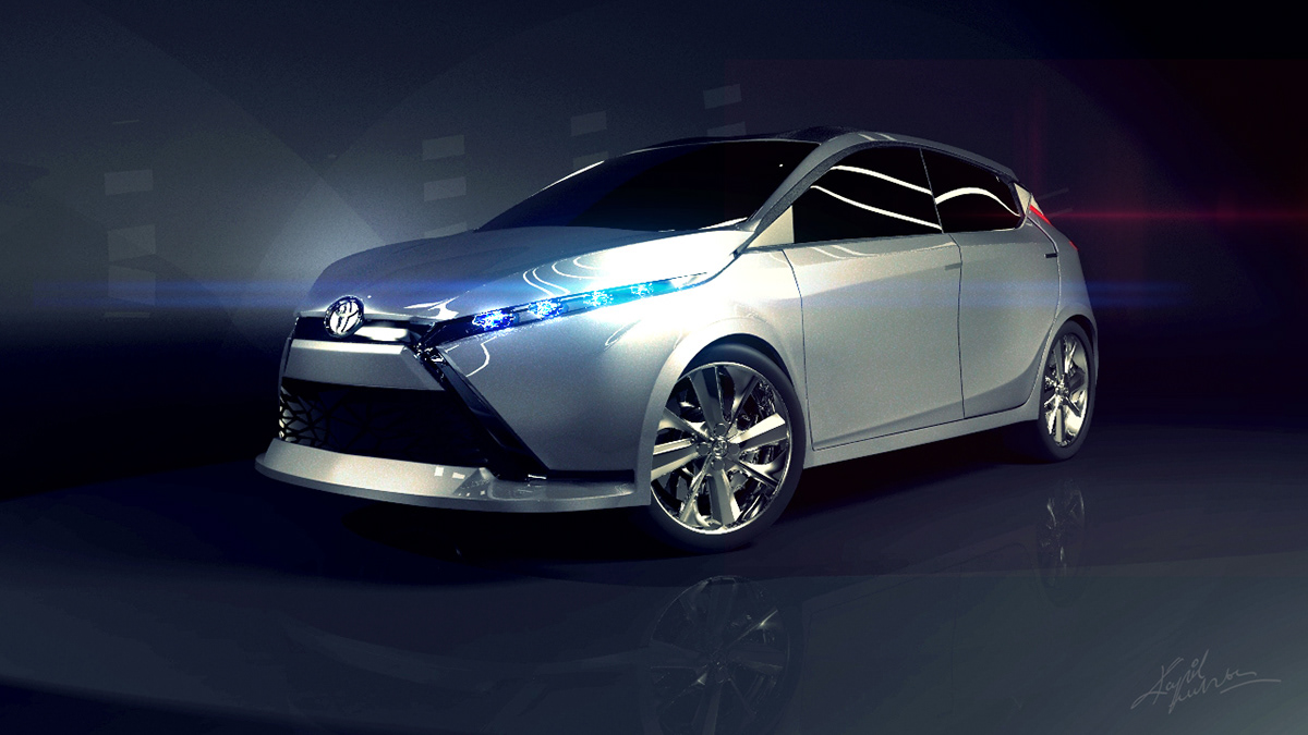 Toyota dear automotive   car 3D modeling Render mental ray Maya