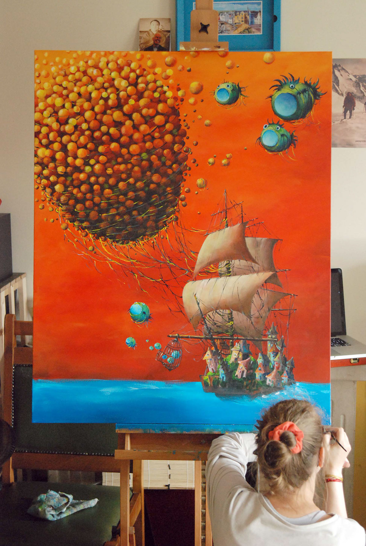 art Paintings freedom baloons colours canvas acrylics Creativity