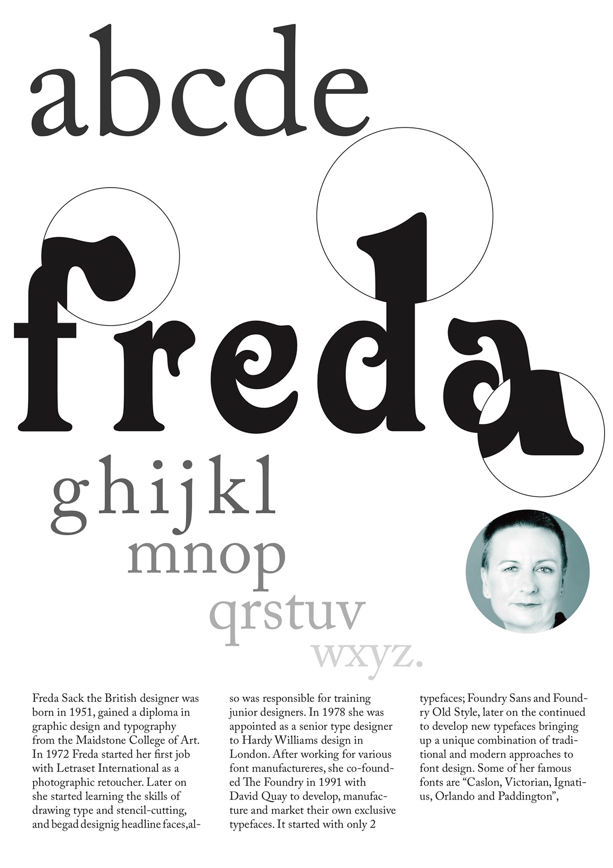 Freda Sack fonts design