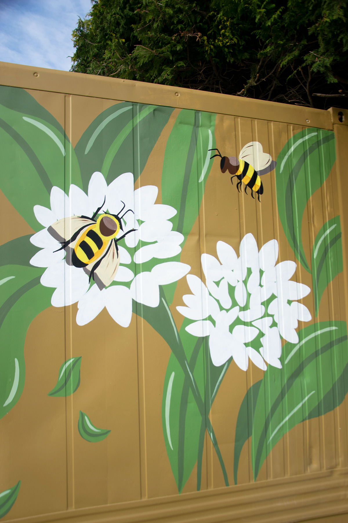 Mural wallart ILLUSTRATION  nature illustration honey signpainting handmade арт Outdoor Wall Art paitinng