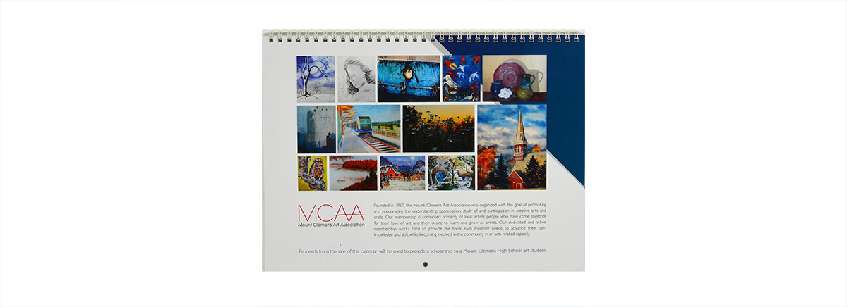 mount clemens  Art Association  calendar 