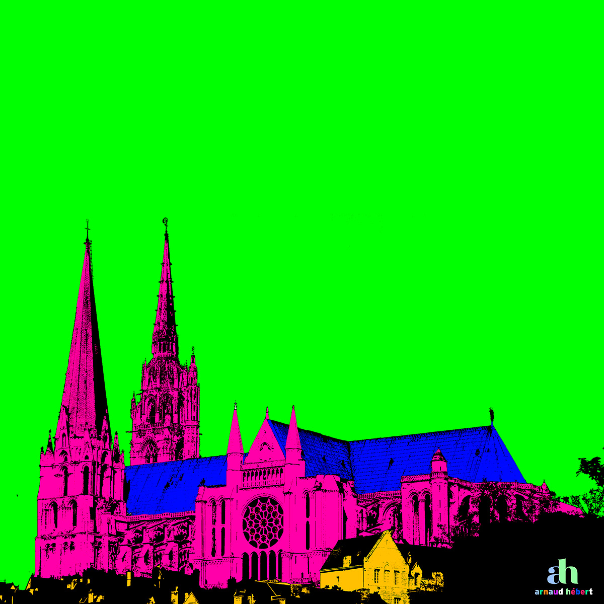 popart cathédrale chartres Couleur color Cathédrale de Chartres cathédrale Photographie photo photrography