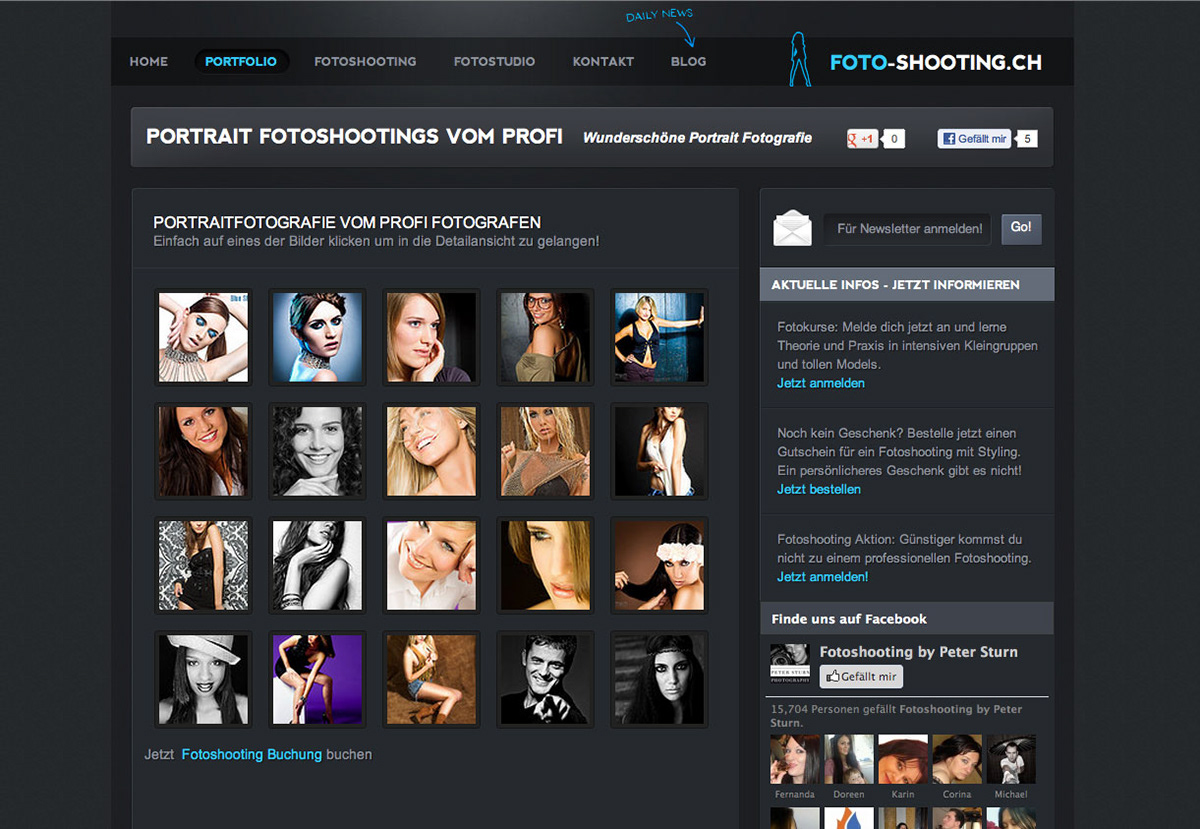 portfolio Website mockups Project photographer Webdesign Web Internet homepage photo Fotoshooting shooting photoshooting