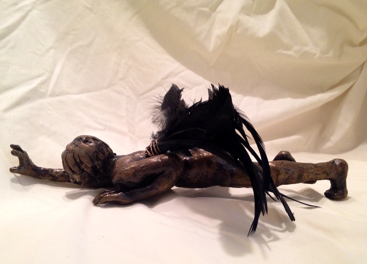 narwhal tengu Fallen Angel person bird gears abstract