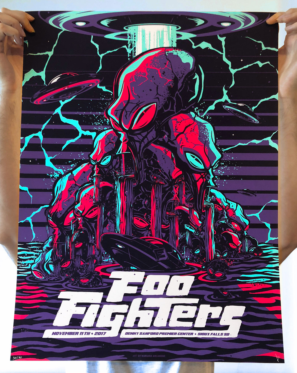 foo fighters gig poster screen print poster afiche serigrafia