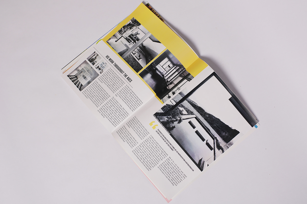 magazine yellow design architectural architecturaldesign layoutdesign Layout 4 page spread Layout Design architectural magazine